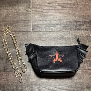 Black and Orange Star Cosmetic Bag